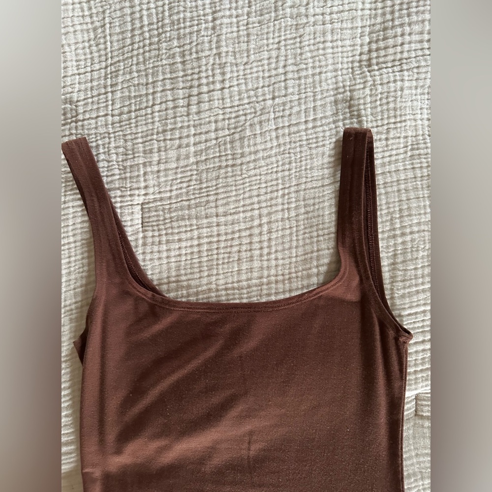 Reformation Brown Square Neck Bodycon Dress XS - Picture 4 of 10